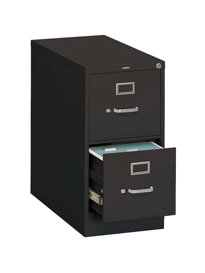 HON 310 Series Vertical File | 2 Drawers | Letter Width | 15"W x 26-1/2"D | Black Finish