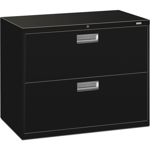 HON Brigade 600 Series Lateral File | 2 Drawers | Aluminum Pull | 36"W | Black Finish