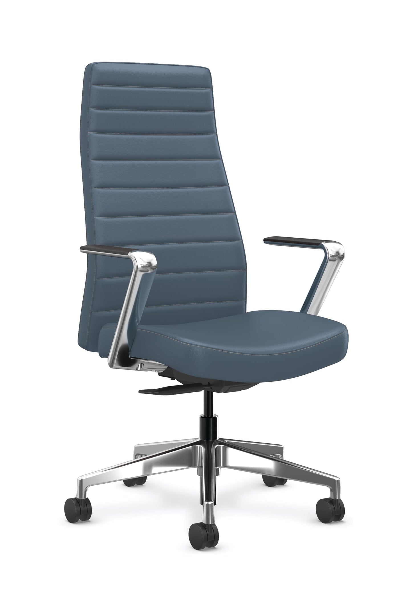 HON Cofi Executive Chair | Weigh-Activated Tilt | Fixed Polished Aluminum Arms and Base