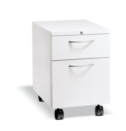 HON Flagship Mobile Pedestal | 1 Box / 1 File Drawer | Satin Chrome Arch Pull | 15"W x 22-7/8"D x 22"H