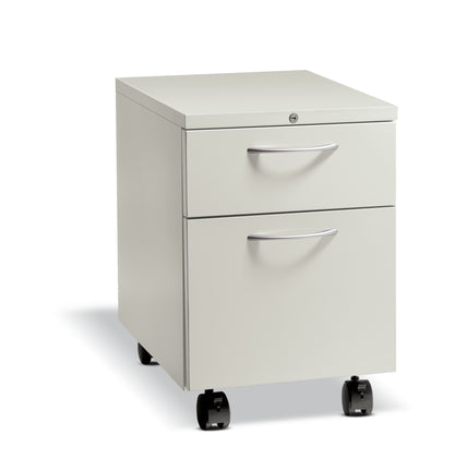 HON Flagship Mobile Pedestal | 1 Box / 1 File Drawer | Satin Chrome Arch Pull | 15"W x 22-7/8"D x 22"H